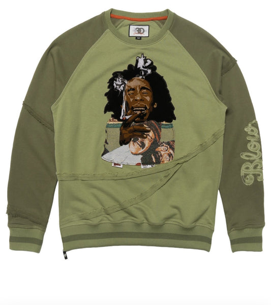 Olive Frost Tapestry Crewneck