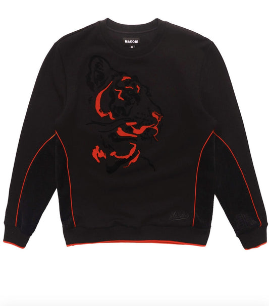 Blk Makobi Big and Tall GABANA TIGER Crewneck